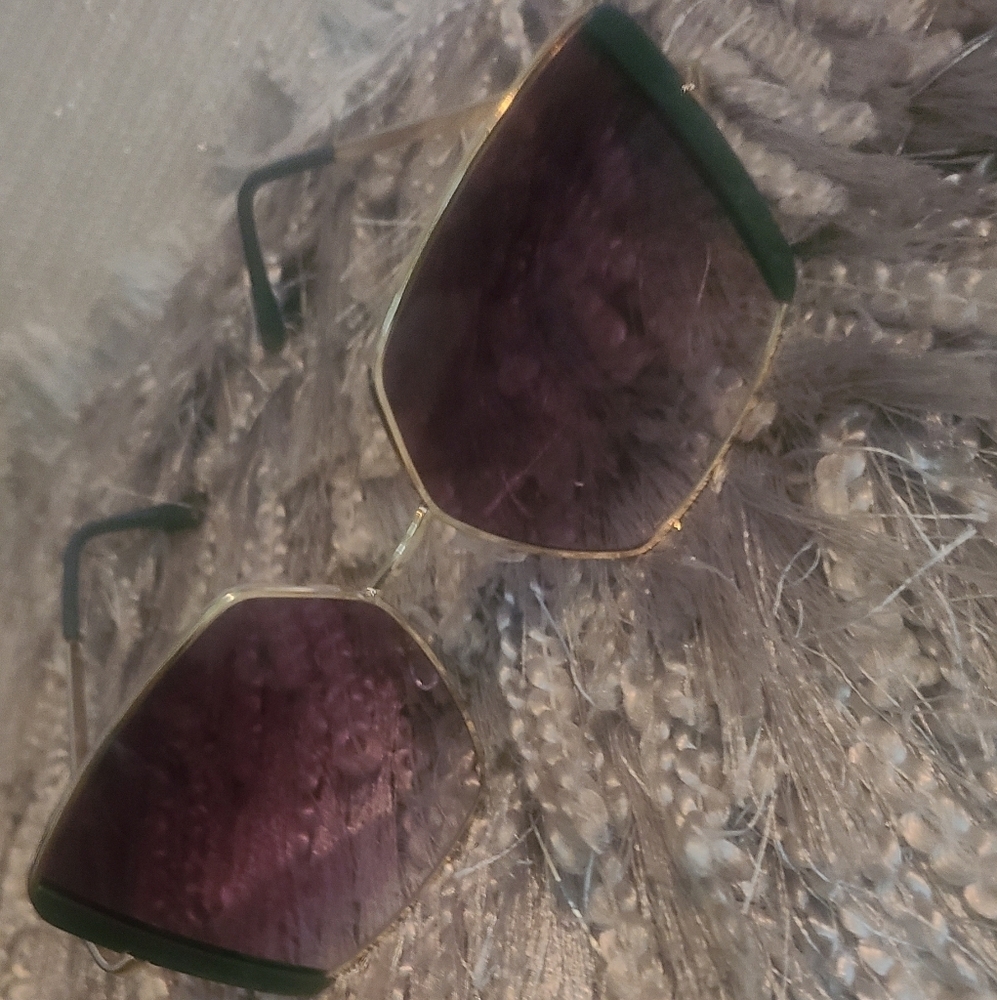 OVERSIZED SQUARE WOMANS UNISEX TRENTY VINTAGE METAL FRAME GRADIANT LENS hp🔥🔥🔥 - Picture 6 of 8